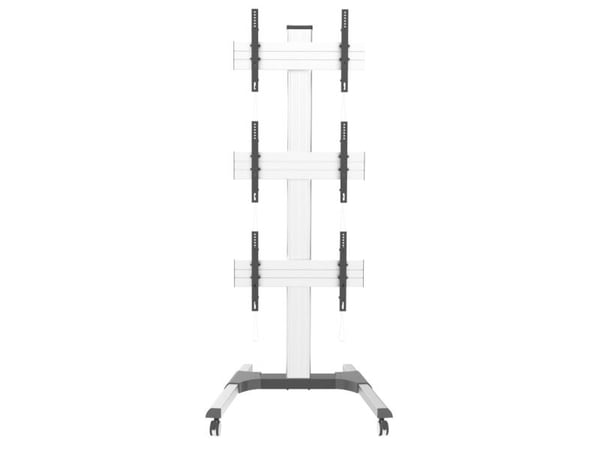 TECHly - Vagn - för 3 LCD-skärmar / videovägg - golvstativ - aluminium - silver - skärmstorlek: 32"-55"