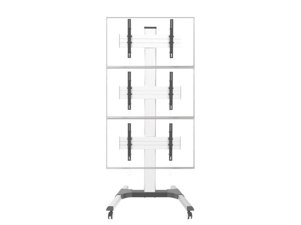 TECHly - Vagn - för 3 LCD-skärmar / videovägg - golvstativ - aluminium - silver - skärmstorlek: 32"-55"