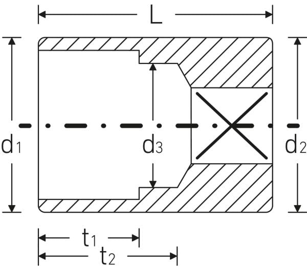 STAHLWILLE 01030006, Stikkontakt, Kromfarget, DIN EN 3709 / ASME B 107.5M, 9 g