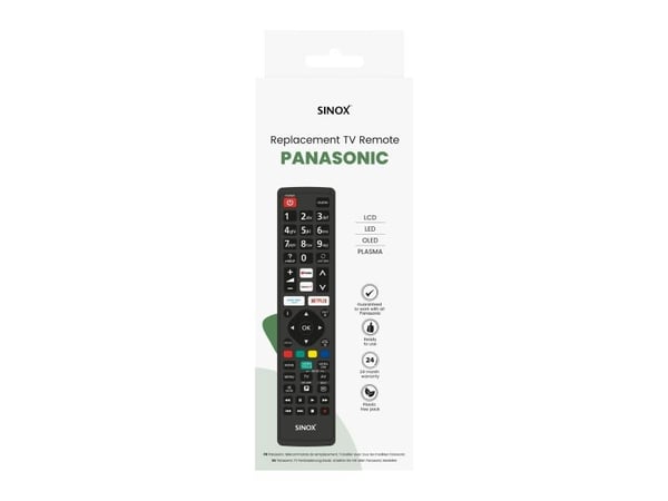 Sinox SXR1250, TV, RF kabel-fri, Trykknapper, Svart