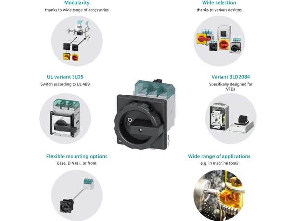Siemens 3LD2804-0TK51, 3P, IP65, 106 mm, 120 mm, 129 mm, 98 mm