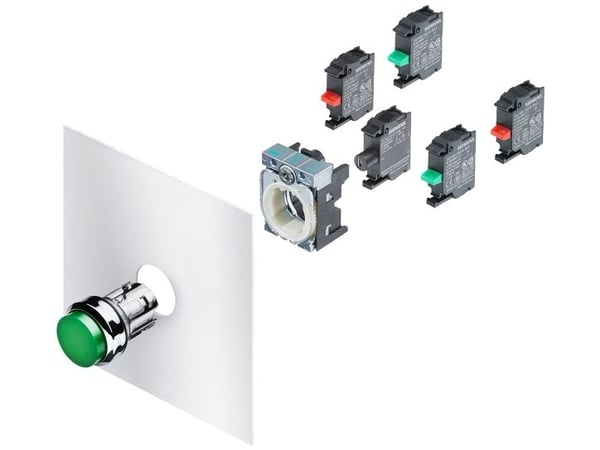 Siemens 3SU1001-0AB10-0AA0 Lystrykknap Frontring plast, Rund Knap Sort 1 stk