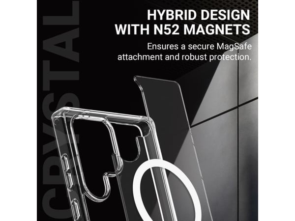 Crong Crystal Shield Magnetic - Samsung Galaxy S25 Ultra MagSafe kotelo (läpinäkyvä)