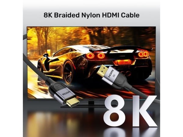 Unitek - HDMI-kabel - HDMI hann til HDMI hann - 10 m - 8 K 60 Hz (7680 x 4320) støtte, 8K 30Hz støtte, 4K 120 Hz støtte, 2K 144Hz støtte, 1080p stø...