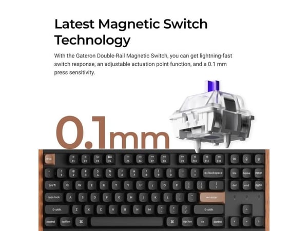 Keychron K8 HE - Special Edition - tangentbord - 80% - bakgrundsbelyst - trådlös - USB, 2.4 GHz, Bluetooth 5.2 - tangentbrytare: Gateron Double-Rai...