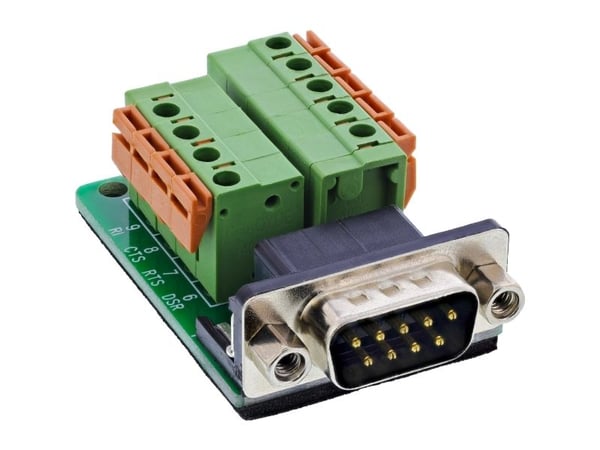 InLine 92501B, Terminal block / D-Sub 9, Svart, Grön, Hane/Hona, 300 V, 10 mO, 100 V