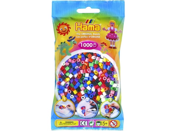 Hama Beads 207-00, Håndverkssett for barn, 5 år, PVC, Flerfarget, 1000 stykker