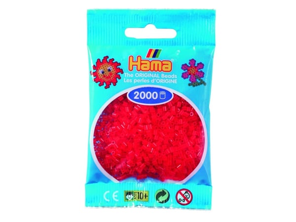 Hama miniperler 2000 stk. transparente røde