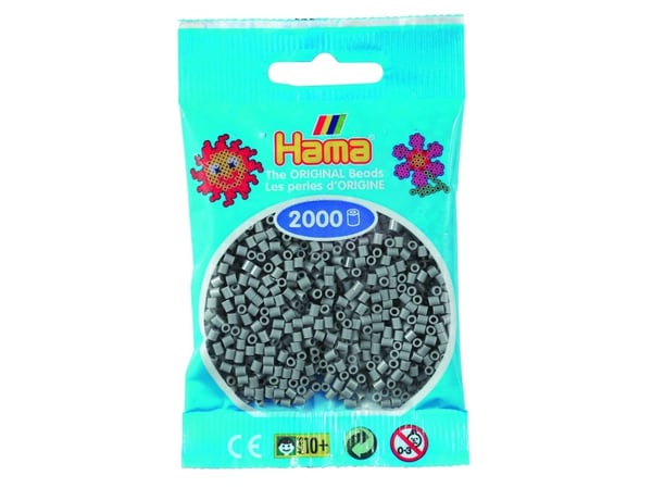 Hama minipärlor 2000 st. grå