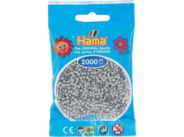 Hama minipärlor 2000 st. ljusgrå