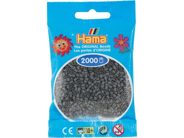 Hama mini pärlor 2000 st mörkgrå