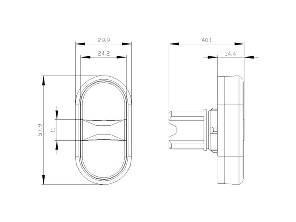 Siemens 3SU1051-3AB61-0AK0 Dubbel tryckknapp (B x H) 29,9 mm x 57,9 mm IP66, IP67, IP69/IP69K 1 st