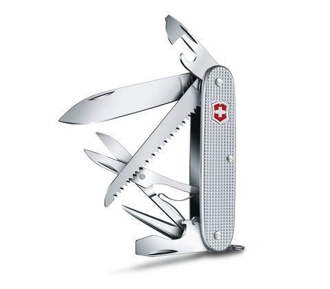 Victorinox 0.8271.26, Fällkniv med låsblad, Kniv med flera verktyg, Drop point, Grå, 10 verktyg, 3,7 mm