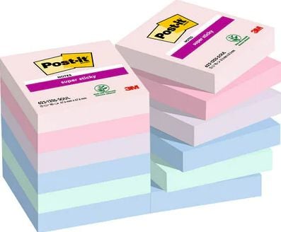 Post-It 7100290159, Torg, Blå, Grön, lavendel, Rosa, Lila, papper, 47,6 mm, 47,6 mm, 90 ark