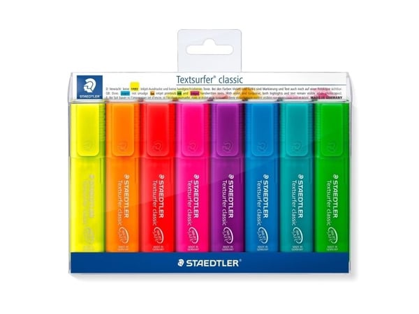 STAEDTLER Textsurfer classic - Överstrykningspenna - blandfärger - pigmentbläck - 1-5 mm (paket om 8)
