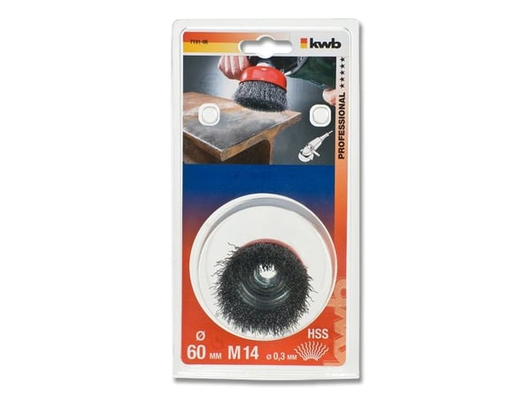 kwb 719106, Koppstålborste, 1,4 cm, 6 cm, 0,35 mm, Metall, Sten, Metall