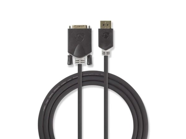 Nedis CCBW37200AT20, 2 m, DVI-D, DisplayPort, urosliitin, urosliitin, suora liitin, suora