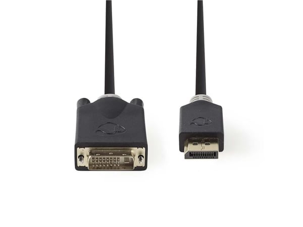Nedis CCBW37200AT20, 2 m, DVI-D, DisplayPort, urosliitin, urosliitin, suora liitin, suora