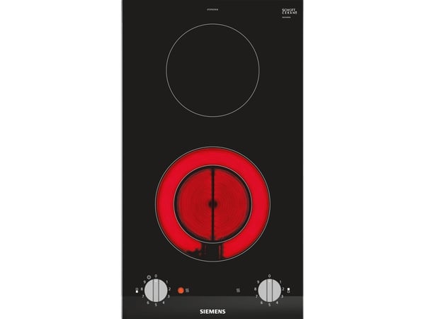 Siemens iQ300 ET375CFA1E - Keramisk häll - 2 kokplattor - Fördjupning - bredd: 27 cm - djup: 49 cm - med sidokanter i rostfritt stål, - med fasette...