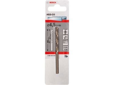 Bosch HSS-Co - Borr - spiralborr - 4.5 mm - H8 - cylindrical - längd: 80 mm