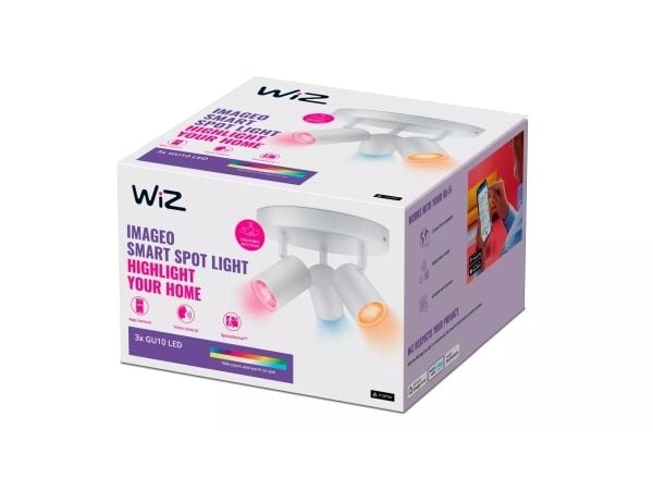 WiZ, Colour, Imageo valonheitin, jälkiasennettava LED, 3-spot, pyöreä, valkoinen, 220-240V