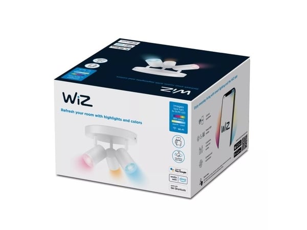 WiZ, Colour, Imageo valonheitin, jälkiasennettava LED, 3-spot, pyöreä, valkoinen, 220-240V