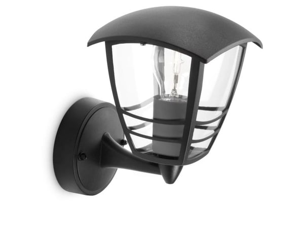Philips myGarden Creek ulkoseinävalaisin 60W E27 (ei sisällä lamppua), Seinävalaistus ulkotiloihin, musta, Metalli, IP44, Puutarha, Patio, I