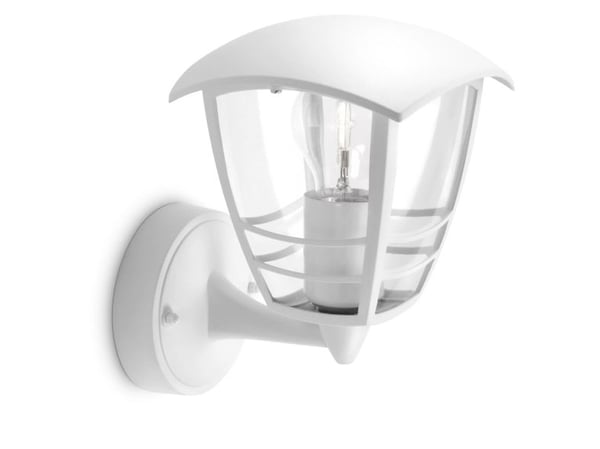 Philips myGarden Creek ulkoseinävalaisin 60W E27 (ei sisällä lamppua), Seinävalaistus ulkotiloihin, Valkoinen, Metalli, IP44, Puutarha, Patio, I