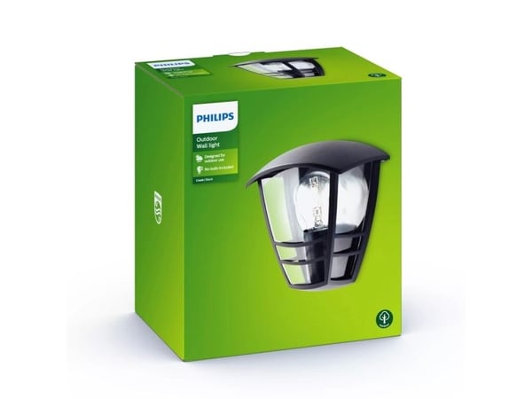 Philips myGarden Creek - Vegglampe - 1 sokkel - E27 - lanterne - svart