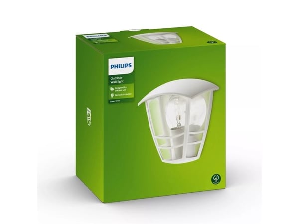 Philips myGarden Creek - Vägglampa - 1 uttag - E27 - lykta - vit