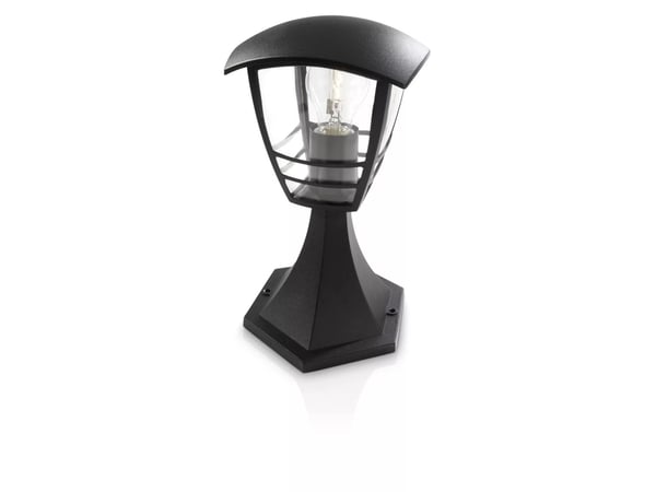 Philips myGarden Creek-sokkel/stilys, 60 W, E27, ingen pære, Utendørs sokkel/stang-belysning, Svart, Metall, IP44, Hage, Terrasse, I