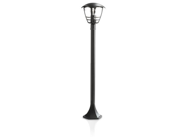 Philips myGarden Creek-sokkellys, 60 W, E27, ingen pære, Utendørs sokkel/stang-belysning, Svart, Metall, IP44, Hage, Terrasse, I