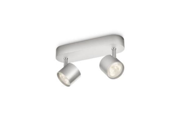 Philips myLiving STAR - Takspotlight - LED - 2 uttag - 9 W - 2700 K - aluminium