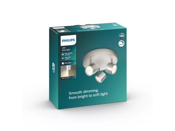 Philips myLiving STAR - Takspotlight - LED - 3 uttag - 13.5 W - 2700 K - aluminium