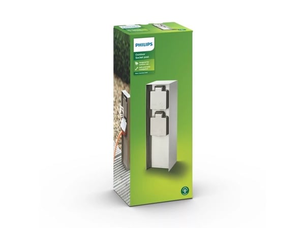 Philips myGarden Rock stolpeuttak, Midlertidig, I, Rustfritt stål, Rustfritt stål, IP44, Hage, Terrasse