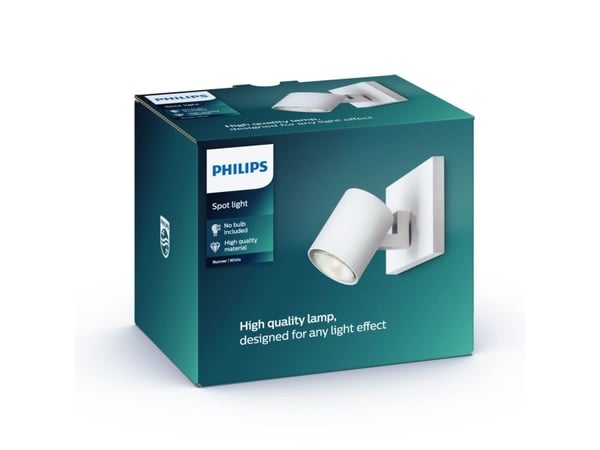 Philips myLiving Kohdevalaisin, Pinta-asennettavat spottivalot, Ei vaihdettavissa oleva hehkulamppu, 1 lamppu(a), LED, 220-240 V, Valkoinen