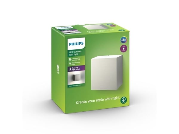 Philips myGarden Macaw vägglampa 3,2 W, Väggbelysning för utomhusbruk, Gjuten aluminium, Gjuten aluminium, IP44, Trädgård, Terass, II