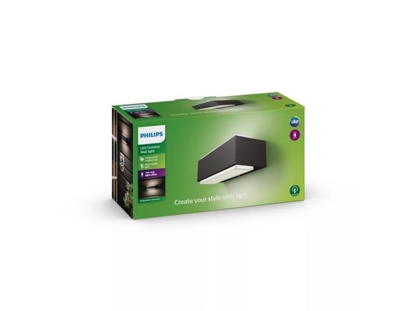 Philips myGarden Stratosphere-vegglampe, 9 W, Vegglys, Antrasitt, Metall, IP44, Terrasse, Hage, I
