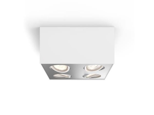 Philips WarmGlow LED Box kohdevalaisin 4x, Pinta-asennettavat spottivalot, Ei vaihdettavissa oleva hehkulamppu, 4 lamppu(a), LED, 18 W, 2700 K