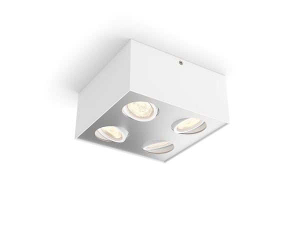 Philips WarmGlow LED Box kohdevalaisin 4x, Pinta-asennettavat spottivalot, Ei vaihdettavissa oleva hehkulamppu, 4 lamppu(a), LED, 18 W, 2700 K