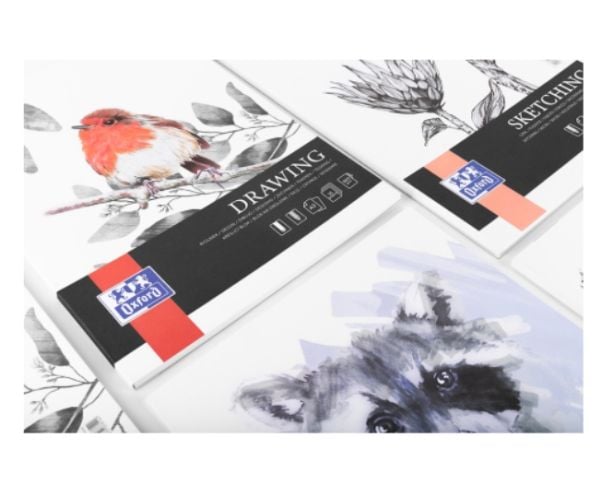 Oxford A4 Kunstskitseblok, 50 ark, 120g, limet