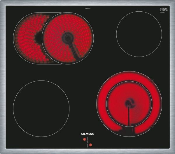 Siemens iQ300 EA645GN17 - Keramisk häll - 4 kokplattor - Fördjupning - bredd: 56 cm - djup: 49 cm - med kanter i rostfritt stål - svart / rostfritt...