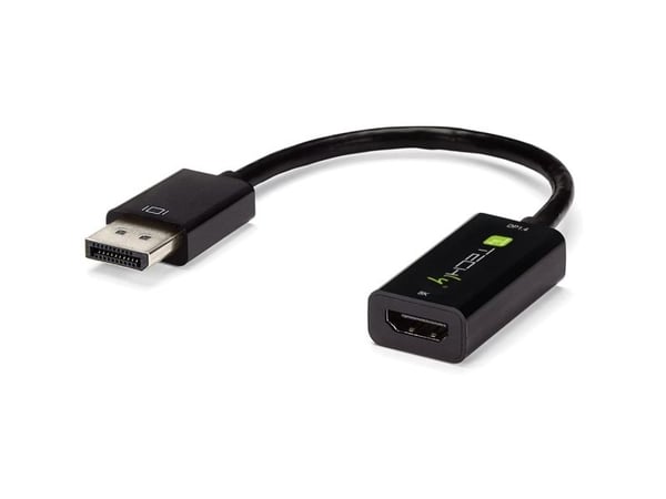 TECHly - Videokort - DisplayPort hane till HDMI hona - 24.5 cm - svart - aktiv, 8K30Hz stöd