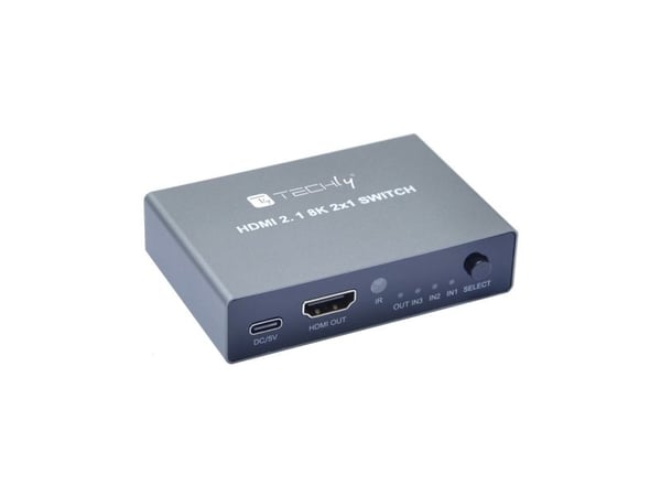 Techly IDATA HDMI-2138KT, HDMI, Grå, 60 Hz, 2 m, 480p, 576p, 1080p, 2160p, 4320p, 48 Gbit/sek.