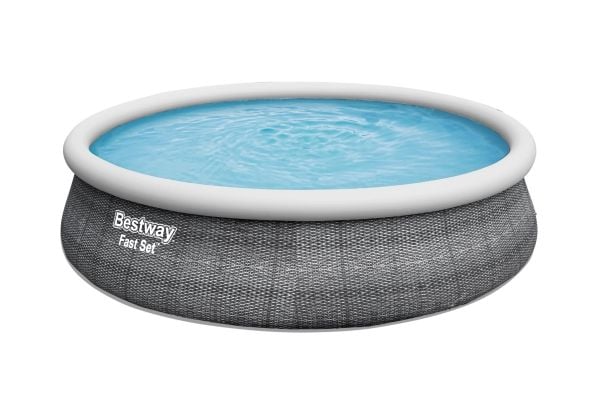 Bestway 57372, 12362 l, Oppblåsbart basseng, Voksen og barn, Stige, Grå, 38,8 kg