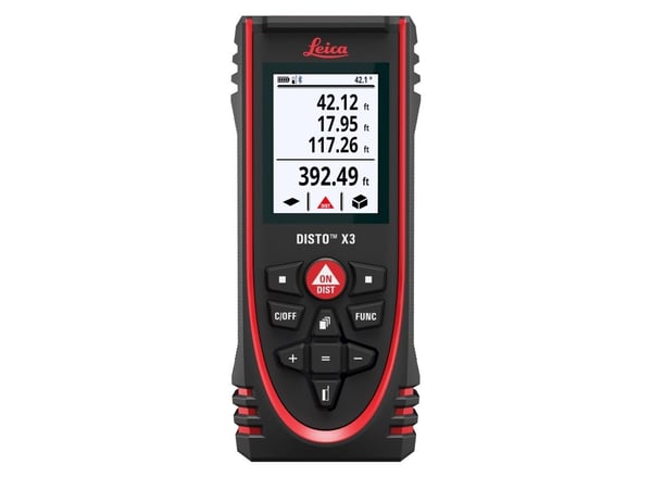 Leica DISTO X3, Laseretäisyysmittari, ft, in, m, Musta, Digitaalinen, IP65, Android, iOS