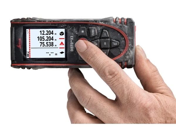 Leica DISTO X3, Laseretäisyysmittari, ft, in, m, Musta, Digitaalinen, IP65, Android, iOS