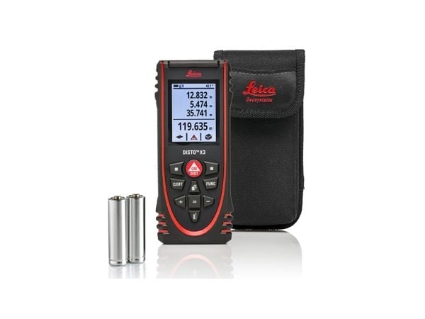 Leica DISTO X3, Laseretäisyysmittari, ft, in, m, Musta, Digitaalinen, IP65, Android, iOS