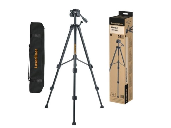 Laserliner FixPod 155 cm, 3 jalkoja, musta, 150 cm, 1,4 kg