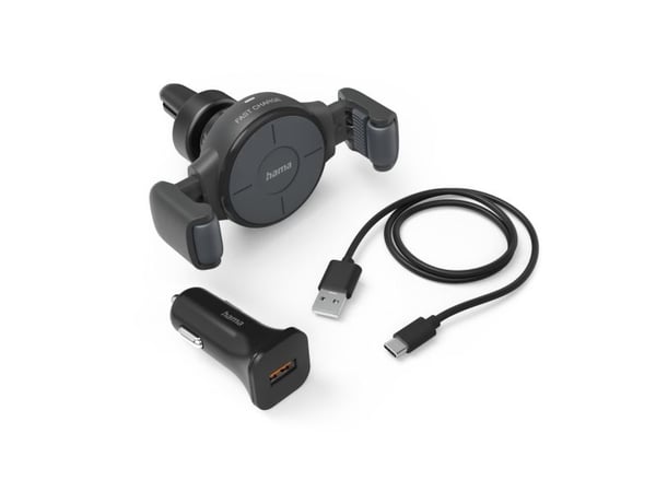 Hama FC10 Flex-Set, Automatisk, Cigarr tändare, Trådlös laddning, 1 m, Antracit